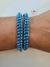 Pulseira 2 Voltas Cristal Azul Transparente