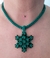 Colar Verde com Pingente de Micanga e Cristal