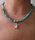 Colar de Cascalho e Cristal Turquesa