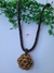 Colar de Micangas Bronze com Pingente Amarelo Ouro