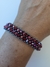 Pulseira Miçanga Grafite com Cristal Bordô Furta Cor - Jece Biju Acessórios Finos