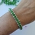 Pulseira de Miçanga com Cristal cor Verde e Prata