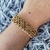 Pulseira Cristal Dourado com Miçanga Bege - Jece Biju Acessórios Finos