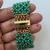 Pulseira Verde com Dourado de Miçanga e Cristal - comprar online