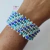 Pulseira de Miçanga e Cristal em Tons Azul com Branco - Jece Biju Acessórios Finos