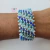 Pulseira de Micanga e Cristal em Tons Azul com Branco