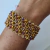 Pulseira de Micanga e Cristal Dourado e Vinho Boreal