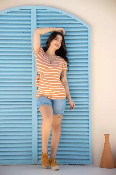 Blusa Amarração Lateral Listrado - A Gestante