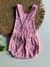 Jardineira Romper Bebê Bordado Rosa - Baby Mee na internet