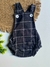 Jardineira Romper Bebê Quadriculado Preto - Baby Mee