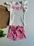 Conjunto Infantil Menina Blusa e Short Saia Off White - Marlan