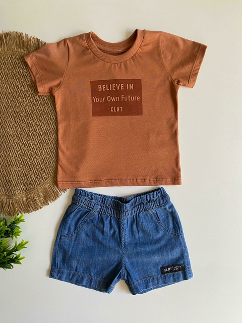 Conjunto Bebê Menino Jeans e Marrom - Colorittá
