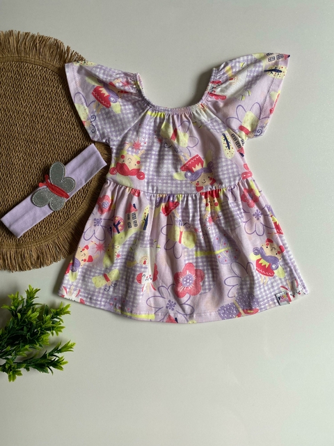 Vestido Bebê com Faixa de Cabelo - Elian
