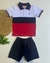 Conjunto Polo Infantil Menino Tricolor - Alakazoo