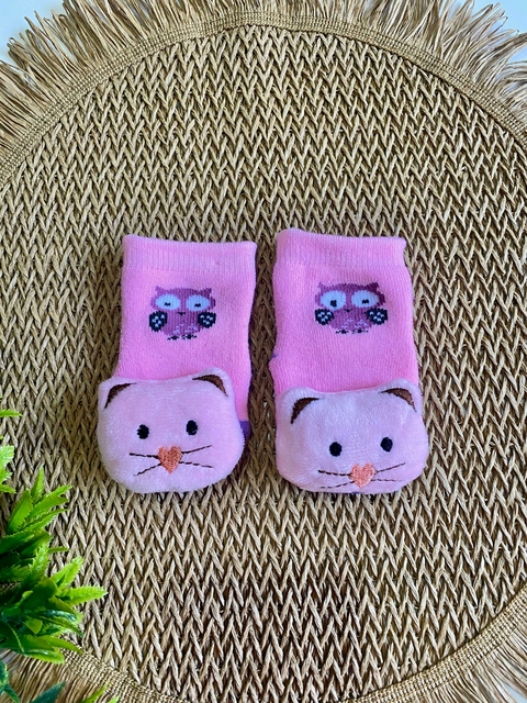 Meias Bebê Menina Antiderrapantes com Personagens 3D - Nice Cotton