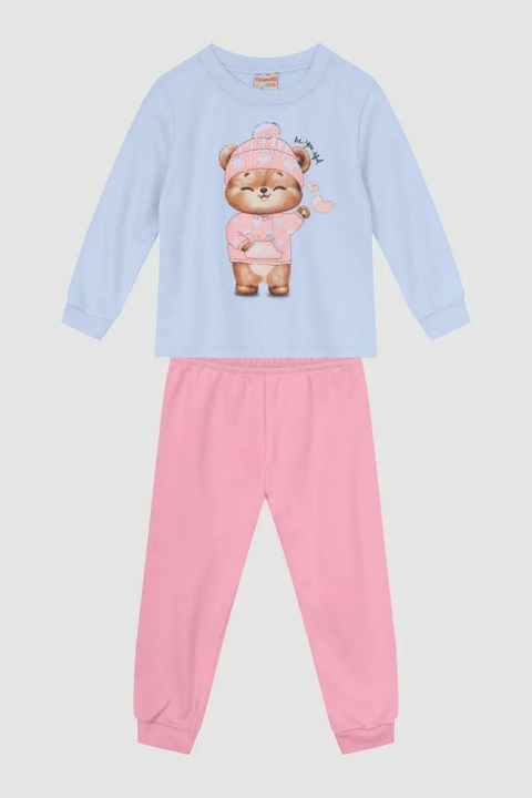 Conjunto Moletom Infantil Menina Ursinho - Brandili