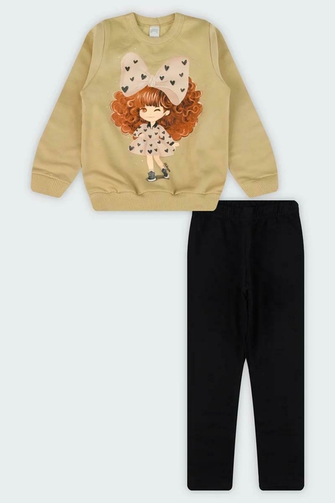 Conjunto Blusão Moletom Infantil Menina On the Top - Alakazoo