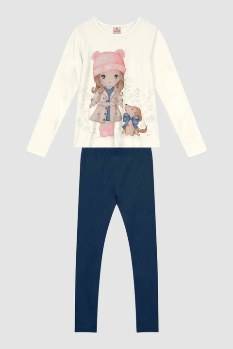 Conjunto Longo em Cotton Infantil Menina - Brandili
