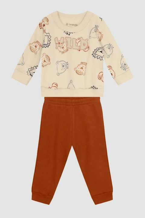Conjunto Moletom Peluciado Bebê Menino Wild - Brandili N