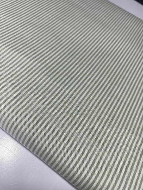 TRICOLINE 100% ALGODÃO LISTRADO P - VERDE SECO 50X150 CM - comprar online