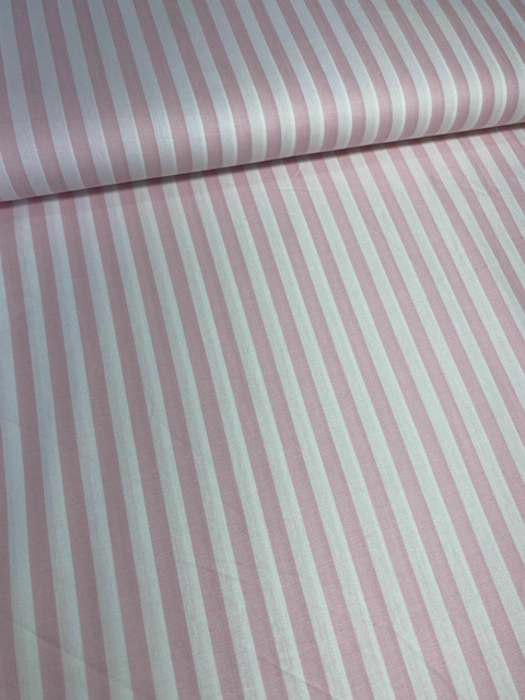 TRICOLINE 100% ALGODÃO LISTRADO G - ROSA BB 50X150 CM - comprar online