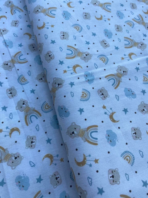 TRICOLINE ESTAMPA URSINHO E ARCO IRIS - 50X150 CM - comprar online