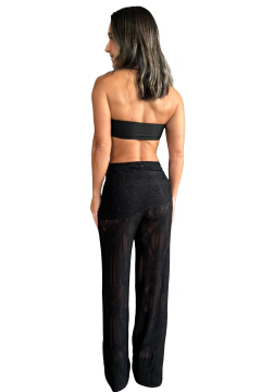 Calça Pantalona em renda + sobreposiçao saia amarrar - comprar online