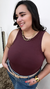 Camiseta Regata em Ribana - Plus Size - Andreia Store