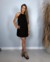 Vestido Curto Balonê Floral Preto