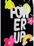 BLUSA ALÇA CANELADA PRETA POWER UP PERFUMARIA - Zóti Kids Moda Infantil
