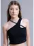 CROPPED CANELADA PRETA COM PEDRARIA PERFUMARIA - comprar online