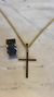 Pingente Cruz com Diamantes Negros - comprar online