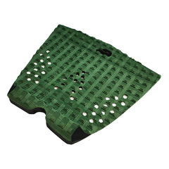 Traction pad Dylan Shapes D1 em EVA verde, com superfície quadriculada, fresa, kick tail elevado e furos que aumentam o grip e reduzem o peso.