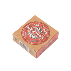 Embalagem da parafina Sexwax Quick Humps 5x Água Quente, com destaque para o nome e instruções.