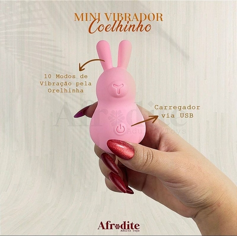 Mini vibrador em formato de coelho