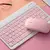 Teclado Sem Fio Bluetooth Recarregável Com Mouse - ROSA - comprar online