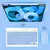 Teclado Sem Fio Bluetooth Recarregável Com Mouse - AZUL - comprar online