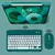 Teclado Sem Fio Bluetooth Recarregável Com Mouse - VERDE ESC - Bralely