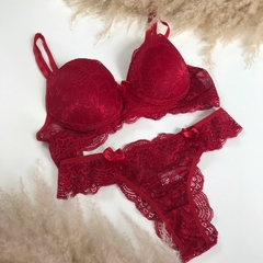 Conjunto de renda vermelho - comprar online
