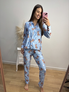 PIJAMA DE INVERNO FEMININO AMERICANO ESTAMPA DIGITAL - comprar online