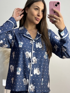 PIJAMA DE INVERNO FEMININO AMERICANO ESTAMPA DIGITAL
