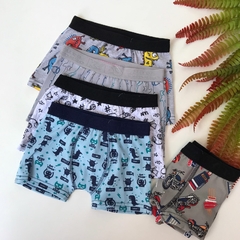 Kit 2 cueca infantil estampada de algodão - comprar online