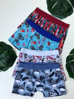 Kit 2 cueca infantil estampada de algodão