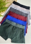 Kit 2 cuecas boxer juvenil de algodão lisa