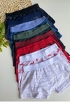 Kit 2 cuecas boxer juvenil estampada de algodão