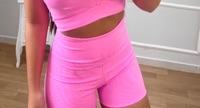 Short cintura alta texturizado rosa - comprar online