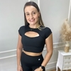 Top cropped de manga