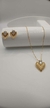 Conjunto Colar e Brinco Coração Com Pedra Zircônias - comprar online