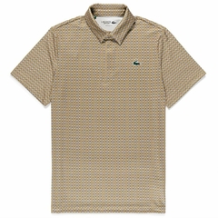 Polo Lacoste Sport Golfe Bege Estampada 
