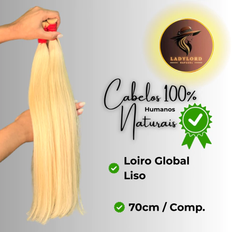 Cabelo Vietnamita 100% Natural | Loiro Global Liso / 70cm - comprar online